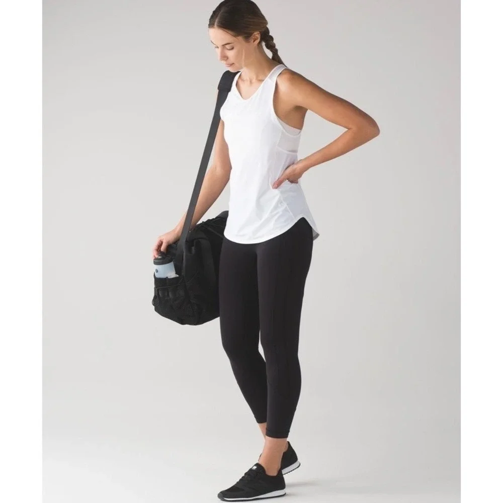 Lululemon Sculpt Tank Top Women 10 White Mesh Racerback Activewear - Picture 9 of 9
